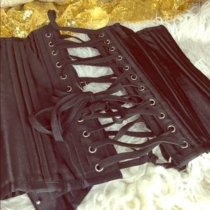 Black Steel Boned Corset